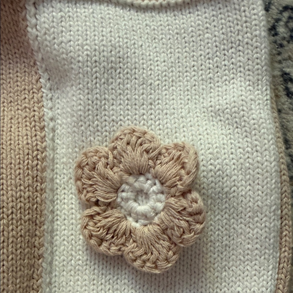 NWOT Industry Patchwork Cropped Tank in Cream & Tan - Picture 3 of 4